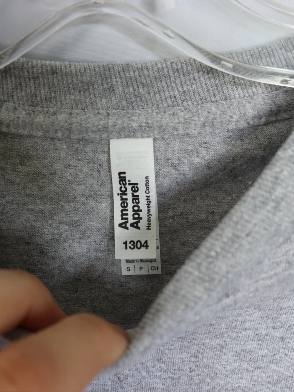 American Apparel Long Sleeve Shirt Grey Crewneck Basic Men’s Small - Picture 5 of 8